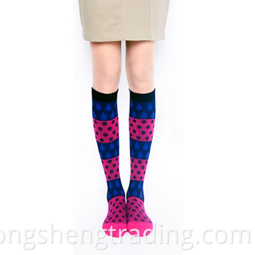 Happy Knee Hign Socks Black Pink Jsfezt15007c